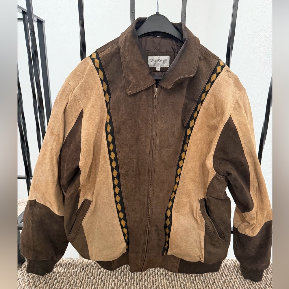 Vintage Leather Suede Jacket XL